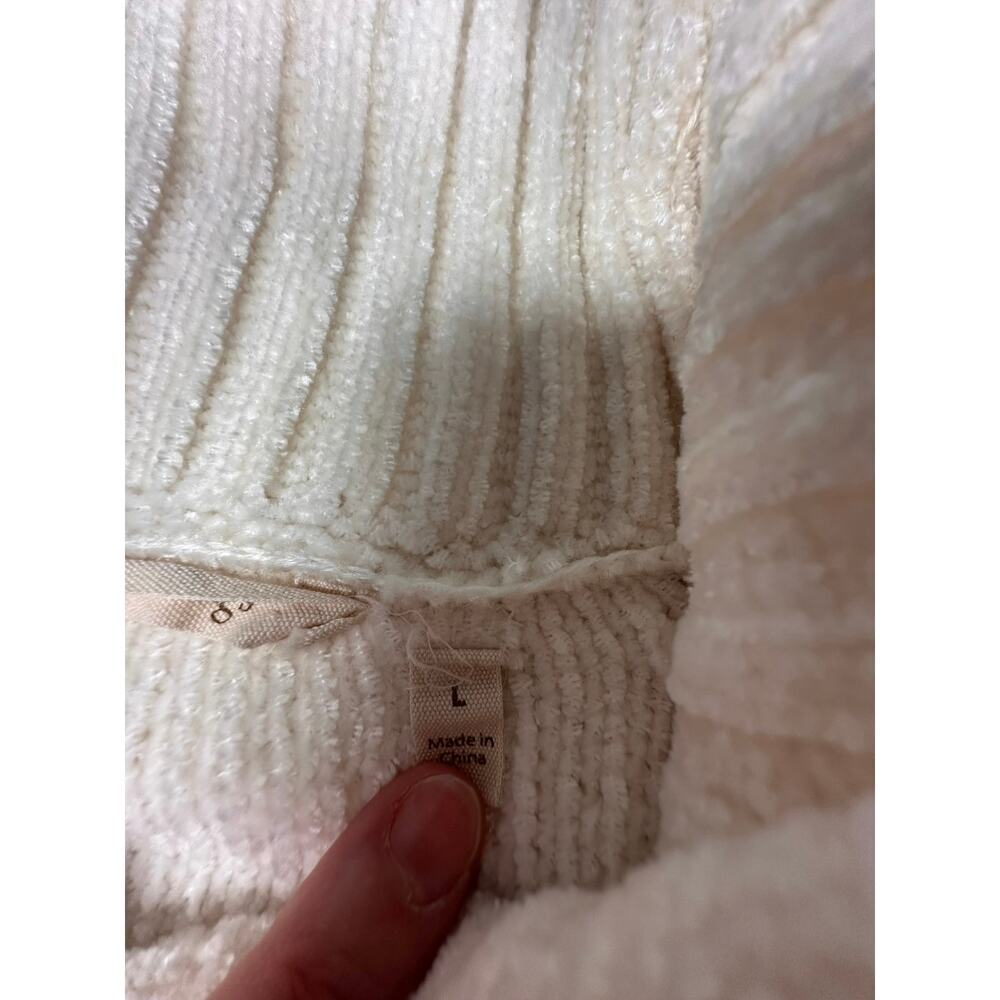 Soft Surroundings Chenille Cozy Cowl Neck Sweater – Cream – Size L Cottagecore - Picture 6 of 7